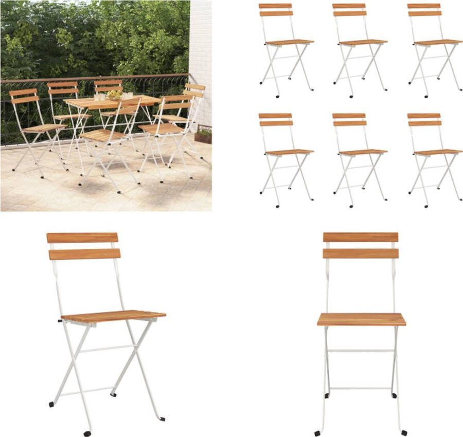 VidaXL Bistrostoelen 6 st inklapbaar massief acaciahout en staal Inklapbare Bistrostoel Inklapbare Bistrostoelen Bistrostoel Tuinmeubel
