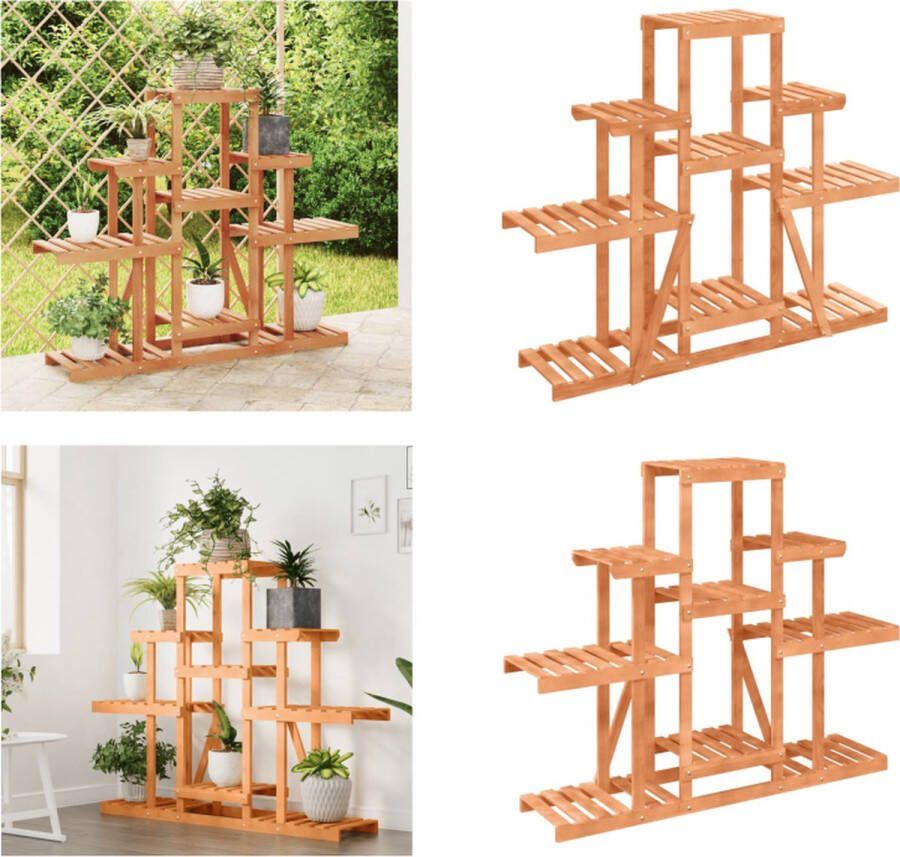 VidaXL Bloemenstandaard 110x25x96 cm massief vurenhout Bloemenstandaard Bloemenstandaards Plantenstandaard Bloempotstandaard
