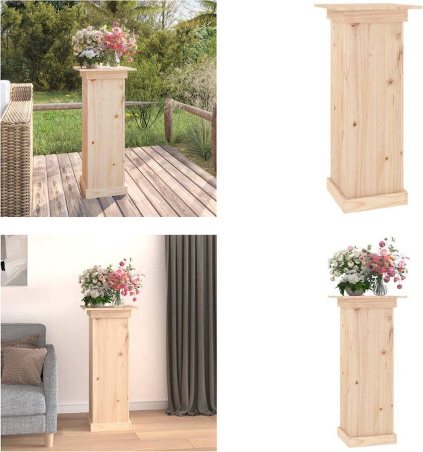 VidaXL Bloemenstandaard 40x40x90 cm massief grenenhout Plantenstandaard Plantenstandaards Pilaar Bloemenrek