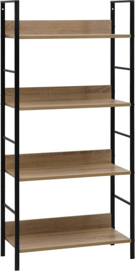 VidaXL -Boekenkast-4-schappen-60x27 6x124 5-cm-bewerkt-hout-eikenkleur