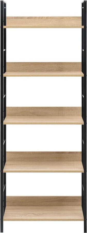 vidaXL Boekenkast 5 schappen 60x27 6x158 5 cm spaanplaat eikenkleurig