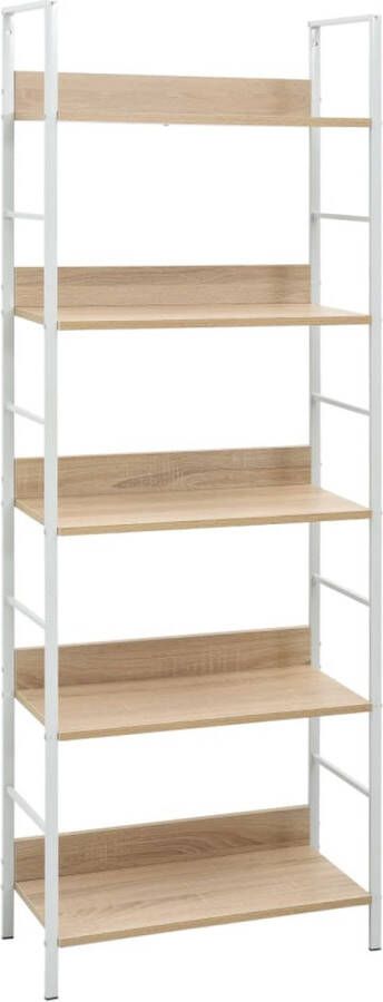 VidaXL -Boekenkast-5-schappen-60x27 6x158 5-cm-bewerkt-hout-eikenkleur