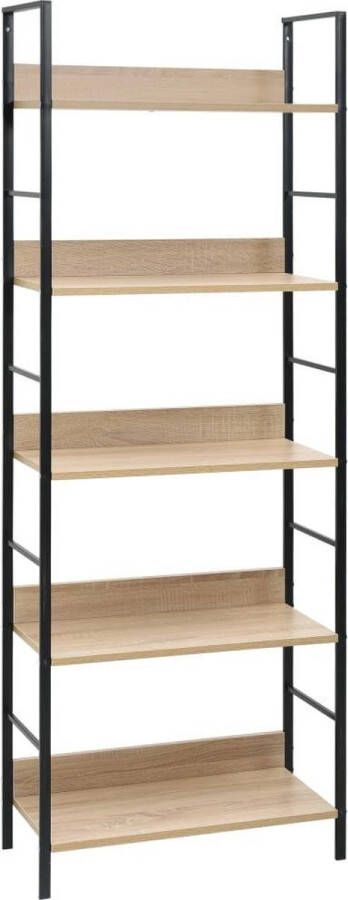 vidaXL Boekenkast 5 schappen 60x27 6x158 5 cm spaanplaat eikenkleurig