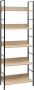 VidaXL -Boekenkast-5-schappen-60x27 6x158 5-cm-bewerkt-hout-eikenkleur - Thumbnail 3