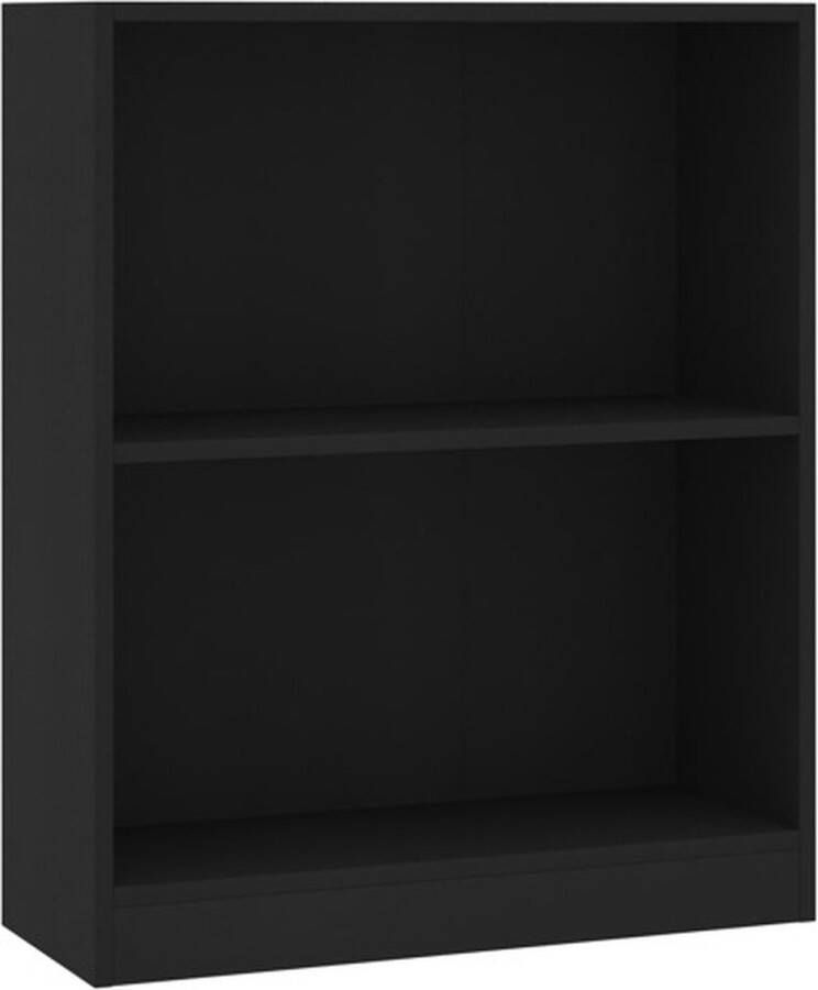 VidaXL -Boekenkast-60x24x74 5-cm-bewerkt-hout-zwart