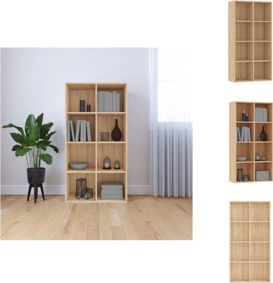 VidaXL Boekenkast 66 x 30 x 130 cm Sonoma Eiken Met 8 vakken Kast