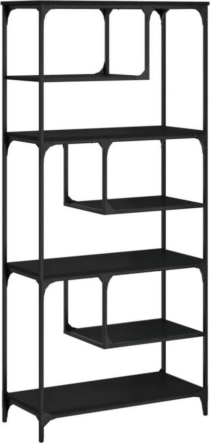 VidaXL -Boekenkast-81x36x176-cm-bewerkt-hout-zwart