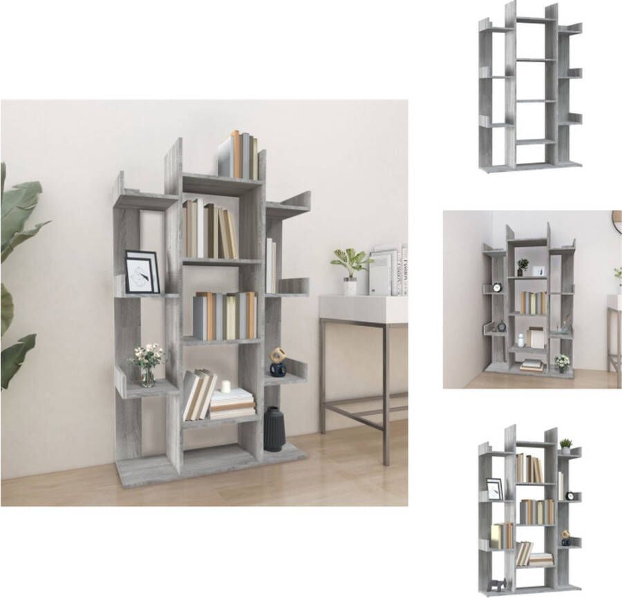 VidaXL Boekenkast 86x25.5x140 cm Grijs Sonoma Eiken Kast