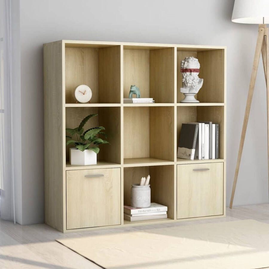 vidaXL Boekenkast 98x30x98 cm spaanplaat sonoma eikenkleurig