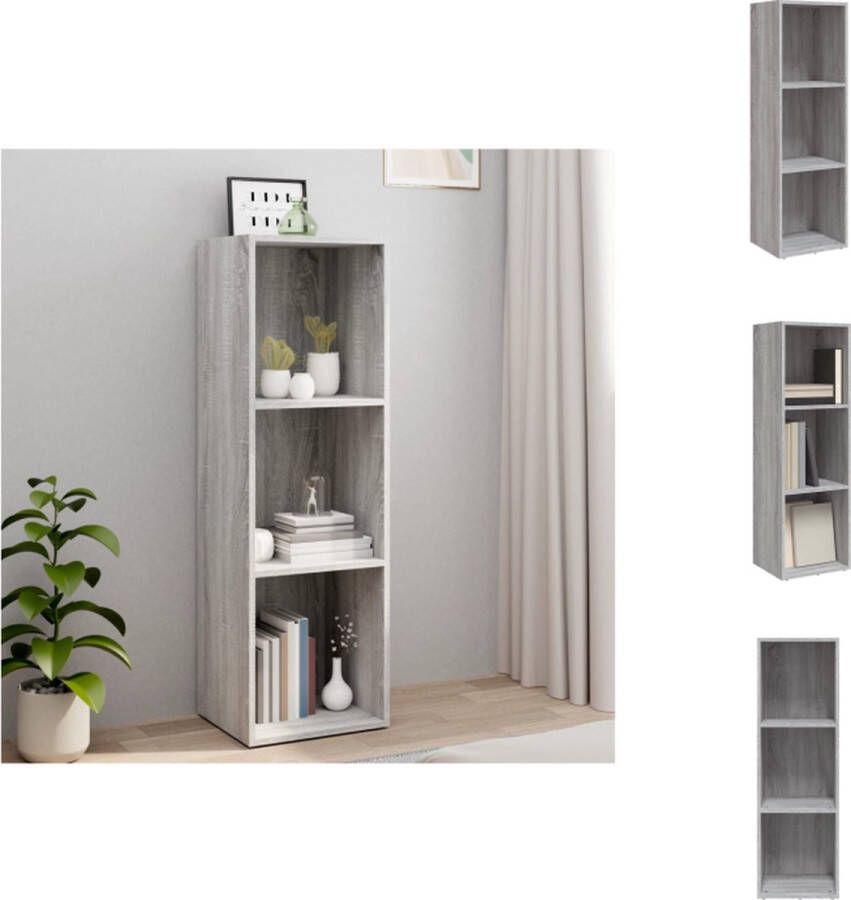 VidaXL Boekenkast Eikenhout 36 x 30 x 114 cm Grijs Sonoma Eiken Kast