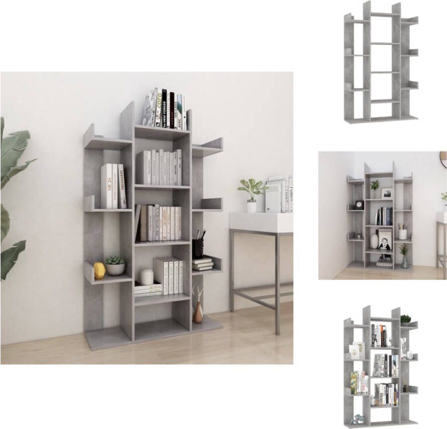 VidaXL Boekenkast Fruit 86 x 25.5 x 140 cm Betongrijs Kast