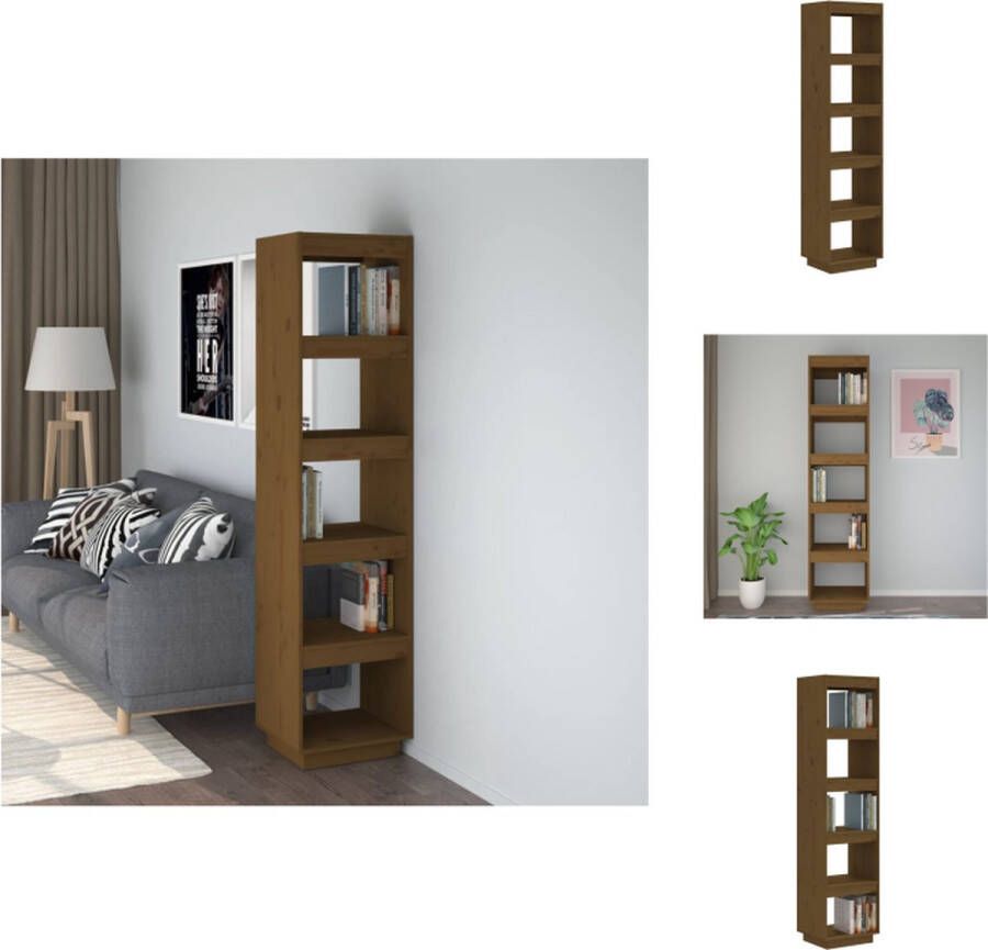 VidaXL Boekenkast Grenenhout 40x35x167 cm Honingbruin Kast
