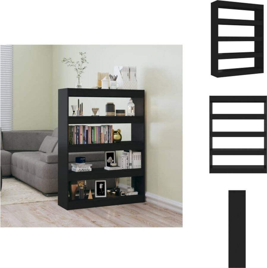 VidaXL Boekenkast Klassiek 100 x 30 x 135 cm Zwart Kast