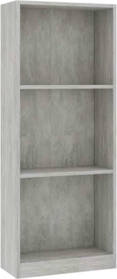 VidaXL Boekenkast met 3 schappen 40x24x108 cm spaanplaat betongrijs VDXL_800832