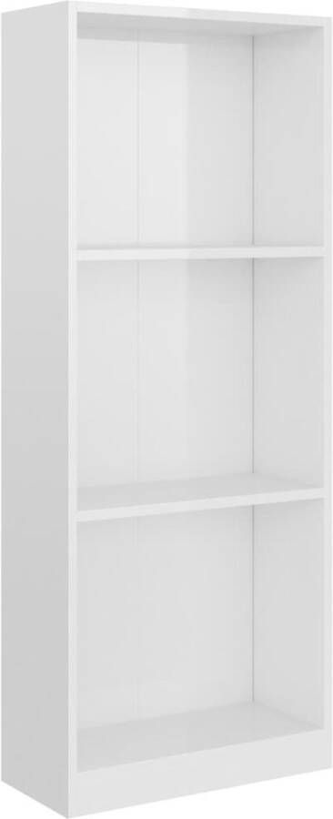 VidaXL Boekenkast met 3 schappen 40x24x108 cm spaanplaat hoogglans wit VDXL_800834