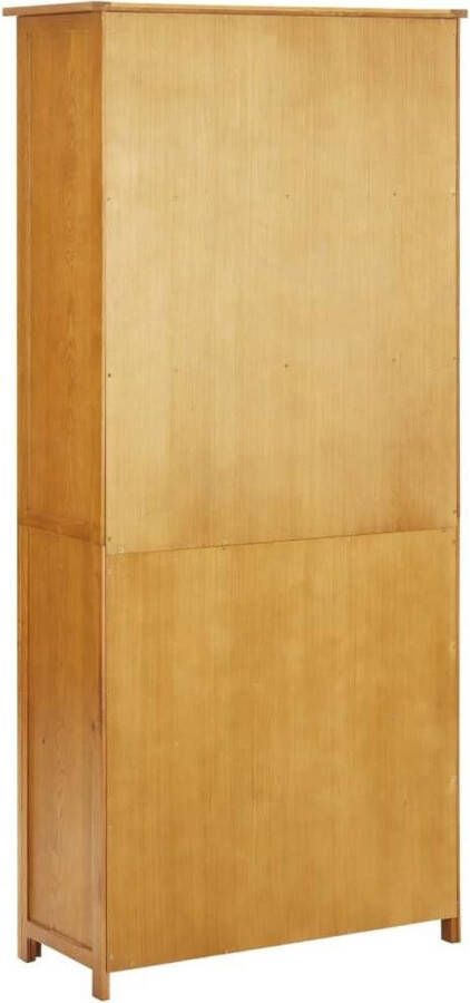 VidaXL Boekenkast met 4 deuren 90x35x200 cm massief eikenhout en glas VDXL_289180