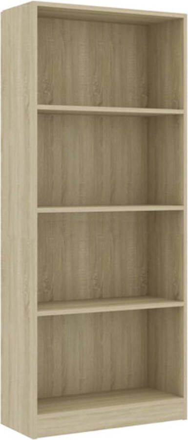 VidaXL -Boekenkast-met-4-schappen-60x24x142-cm-bewerkt-hout-sonoma-eik