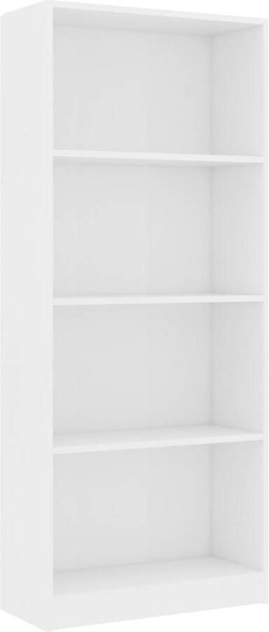 VidaXL -Boekenkast-met-4-schappen-60x24x142-cm-bewerkt-hout-wit