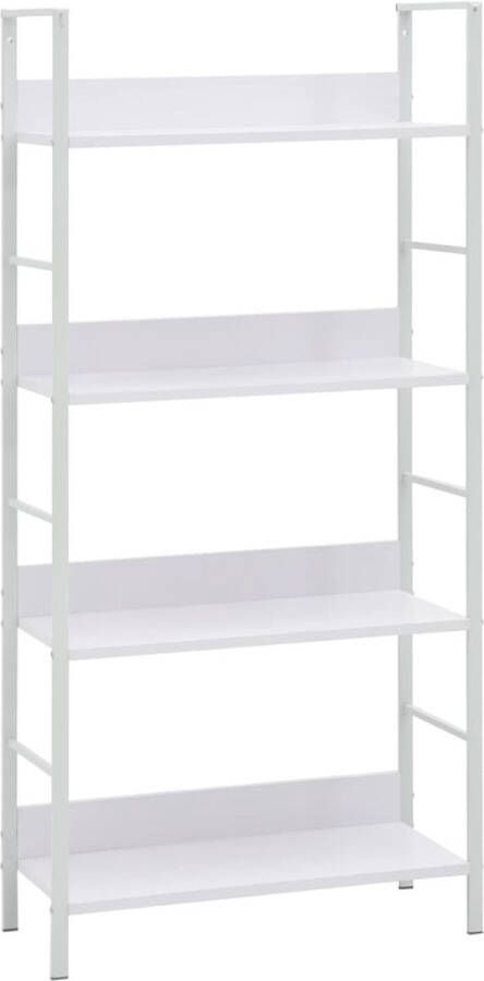 VidaXL Boekenkast met 4 schappen 60x27 6x124 5 cm spaanplaat wit VDXL_288224