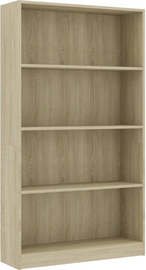 VidaXL -Boekenkast-met-4-schappen-80x24x142-cm-bewerkt-hout-sonoma-eik