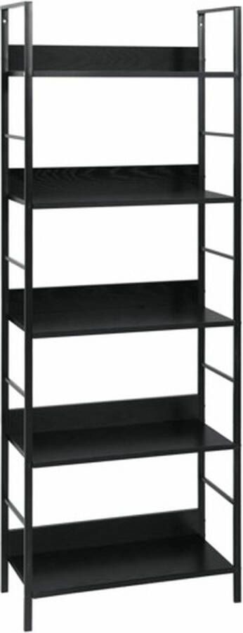 VidaXL -Boekenkast-met-5-schappen-60x27 6x158 5-cm-bewerkt-hout-zwart