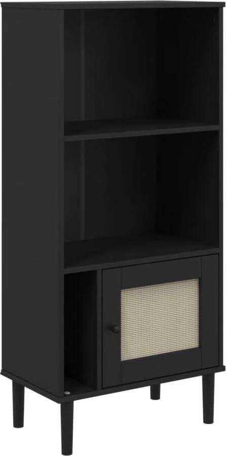 VidaXL -Boekenkast-SENJA-rattan-look-60x35x130-cm-grenenhout-zwart