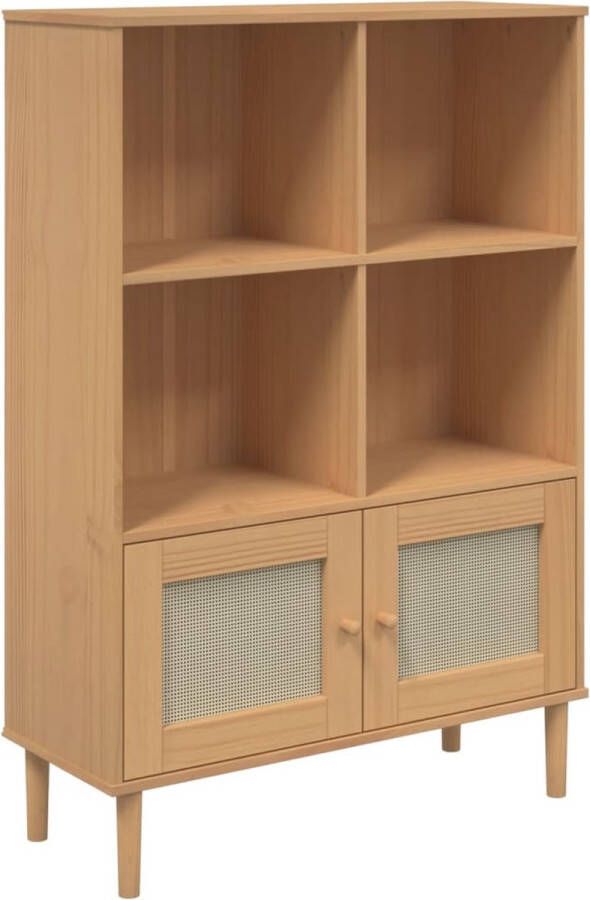 VidaXL -Boekenkast-SENJA-rattan-look-90x35x130-cm-grenenhout-bruin