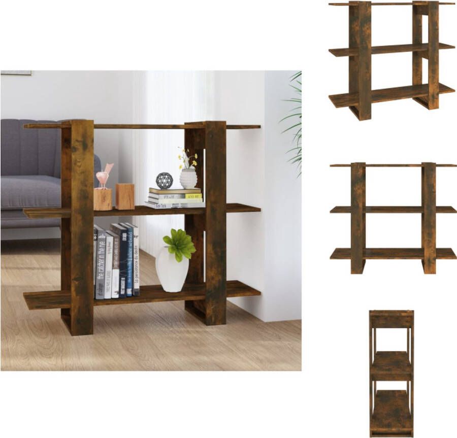 VidaXL Boekenkast Smoked Oak 100x30x87 cm Veelzijdig en praktisch Kast