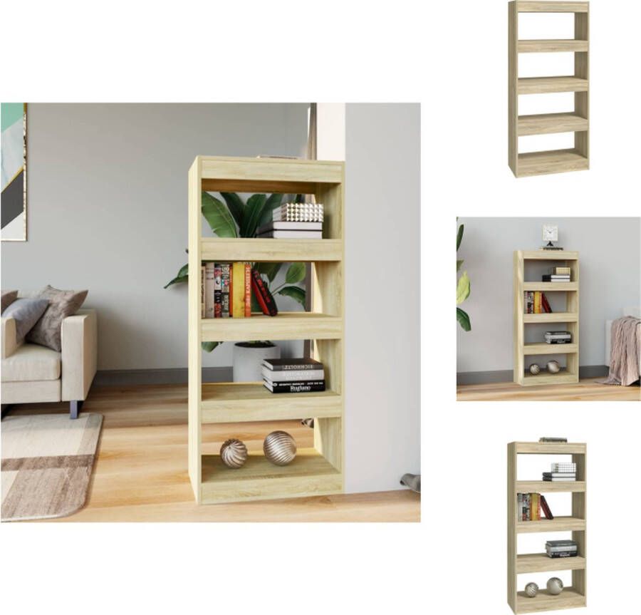 VidaXL Boekenkast Sonoma Eiken 60 x 30 x 135 cm Houten Meubel Kast