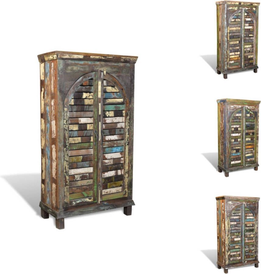 VidaXL Boekenkast Vintage Stijl Gerecycled Hout 80x40x146 cm Meerkleurig Kast