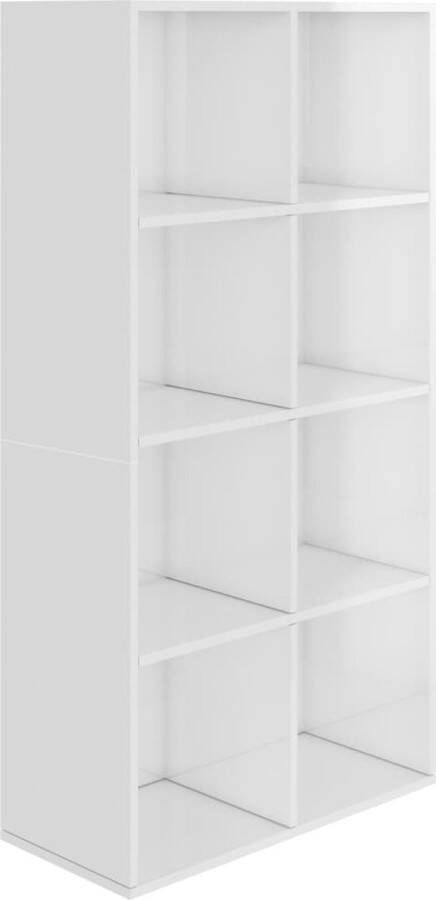 VidaXL Boekenkast dressoir 66x30x130 cm spaanplaat hoogglans wit VDXL_800159