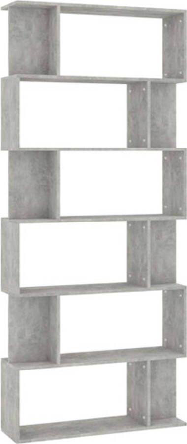 VidaXL Boekenkast kamerscherm 80x24x192 cm bewerkt hout betongrijs