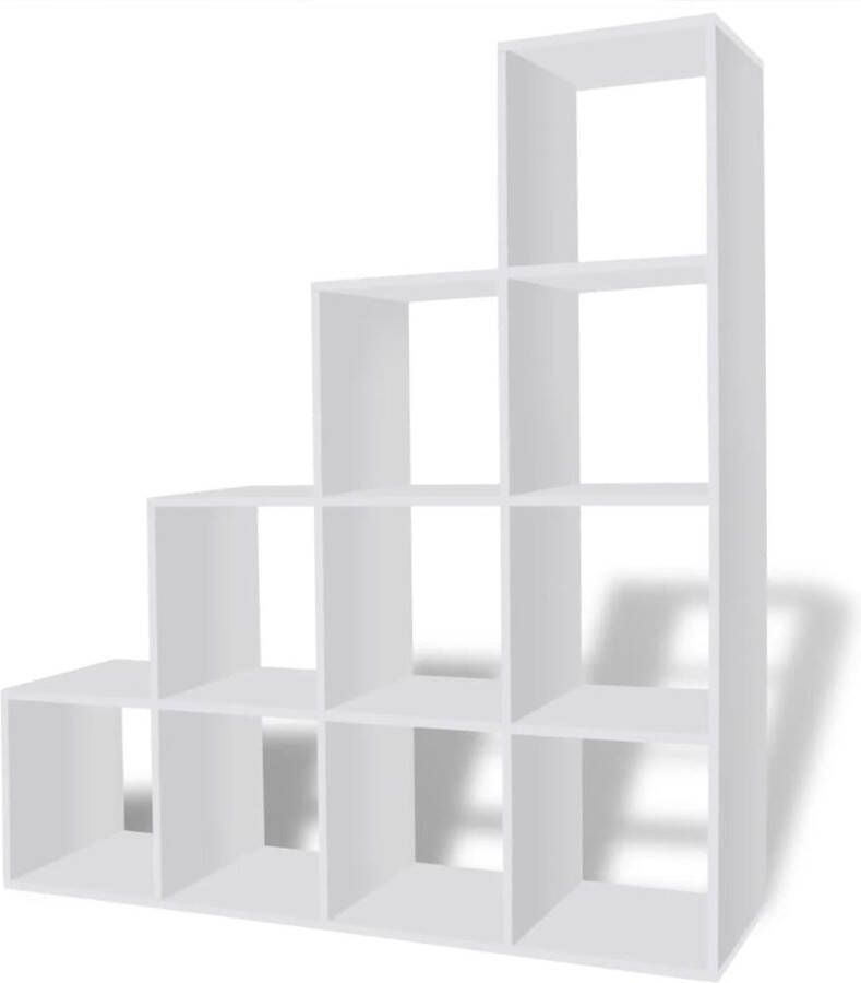 VidaXL -Boekenkast presentatiemeubel-trapvormig-142-cm-wit