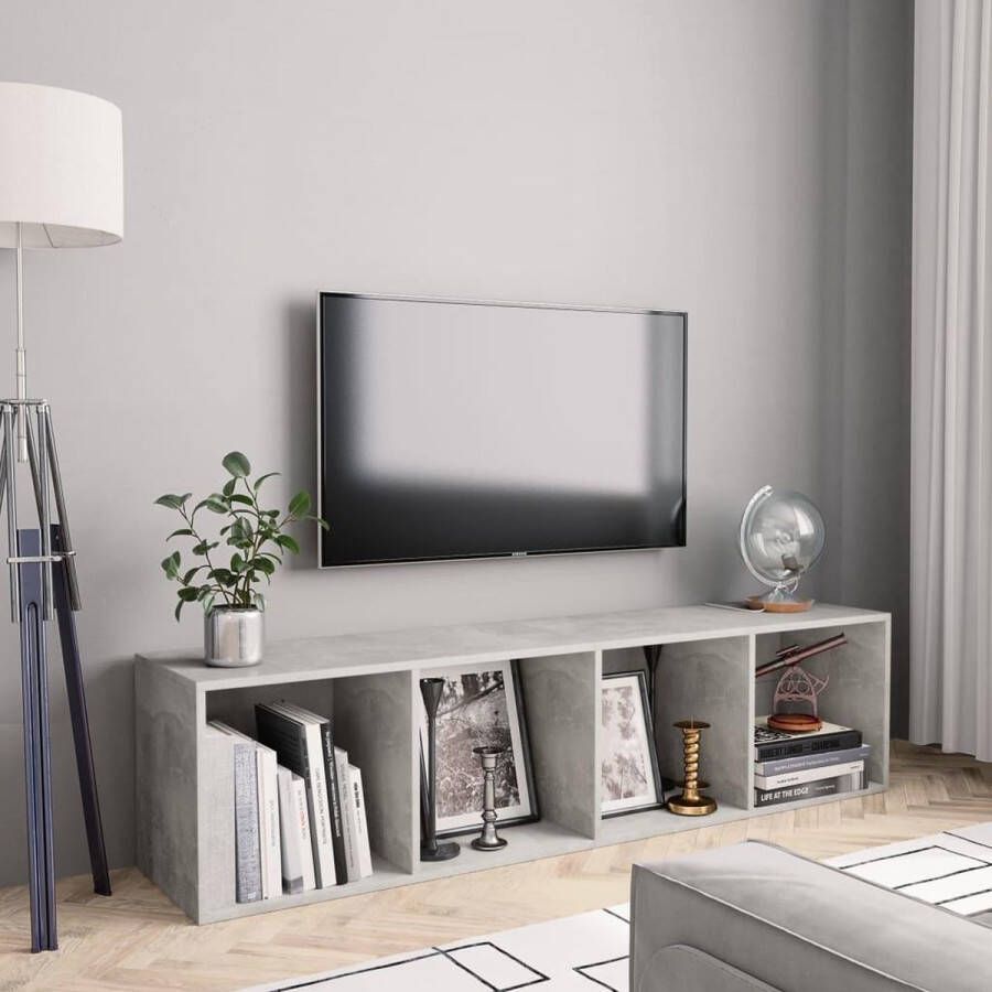VidaXL -Boekenkast tv-meubel-143x30x36-cm-betongrijs