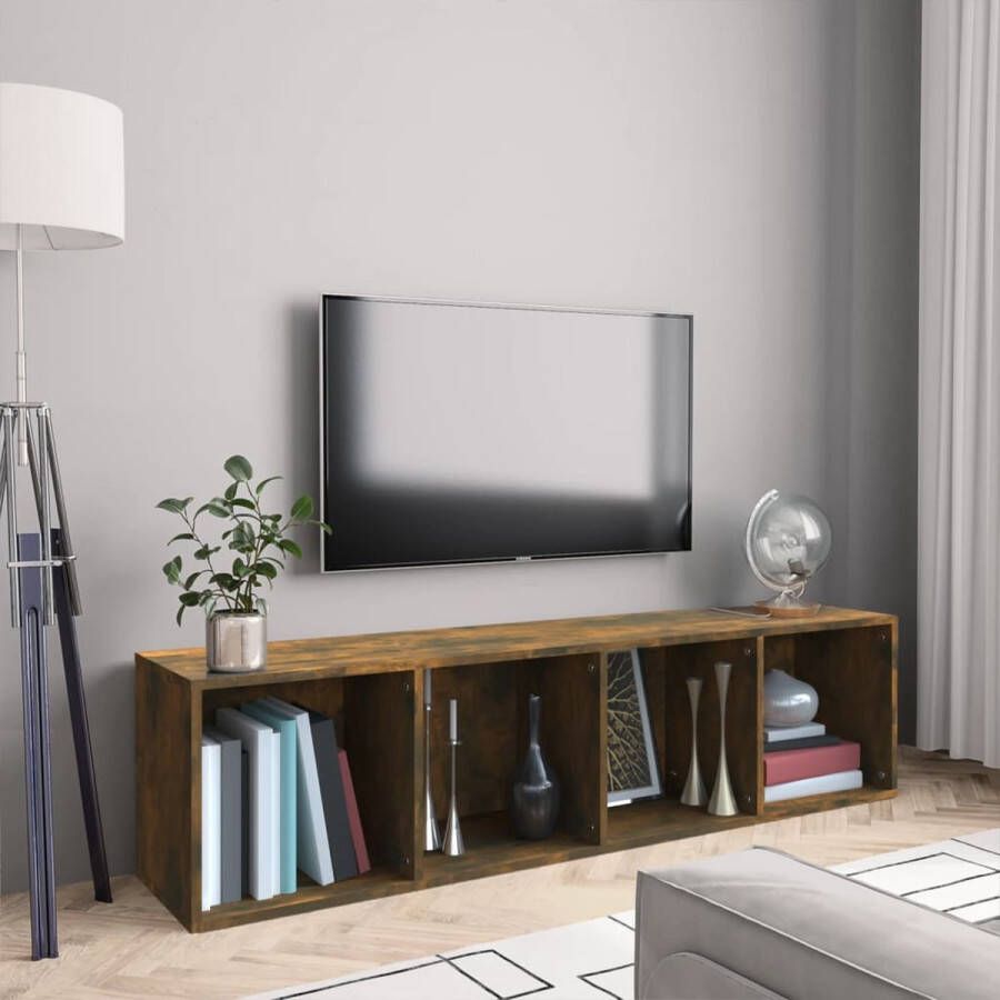 vidaXL Boekenkast tv-meubel 143x30x36 cm bewerkt hout gerookt eiken