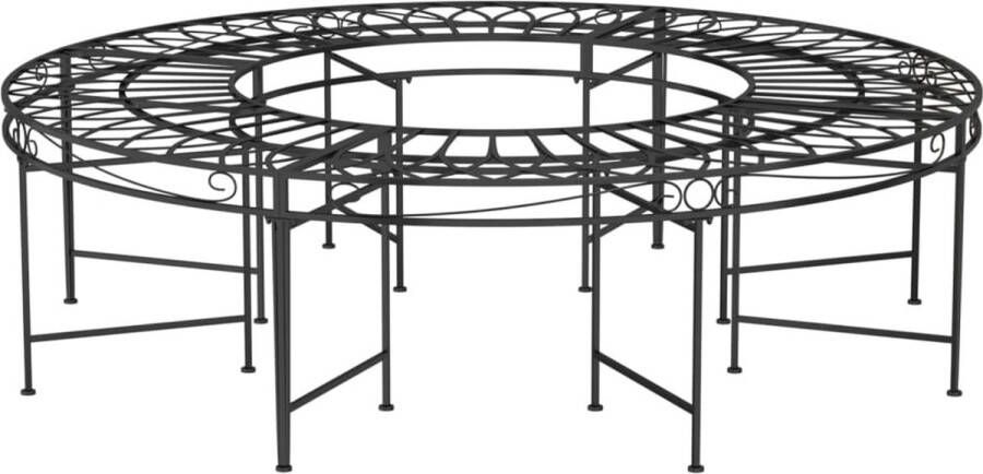 VidaXL -Boombank-rond-Ø160-cm-staal-zwart