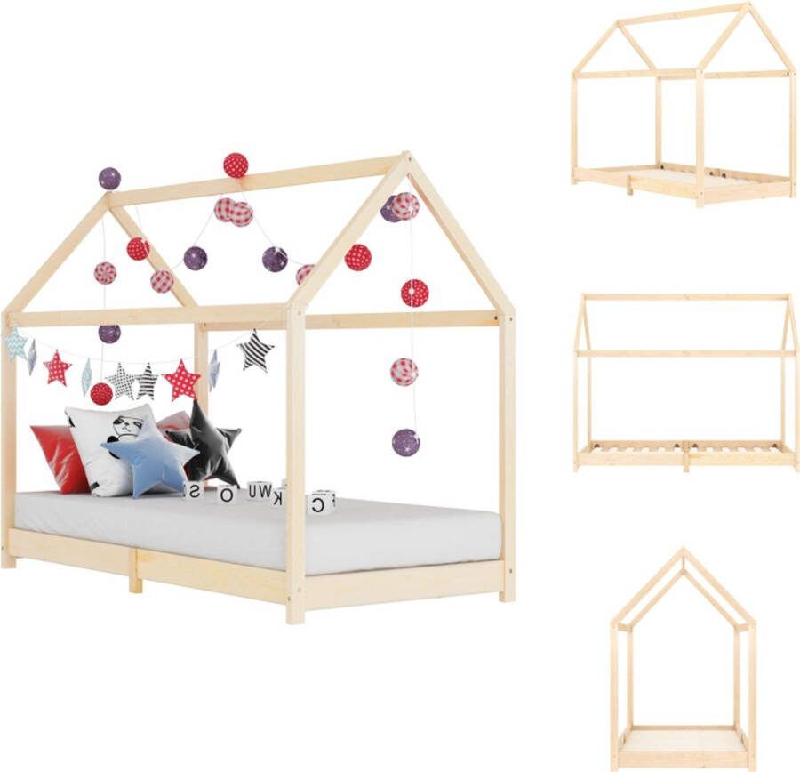 VidaXL Boomhut Bedframe Massief grenenhout 206 x 98 x 141.5 cm Geschikt voor 90 x 200 cm matras Bed