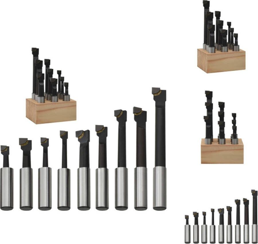 VidaXL Boorfrees MT3 M12 9 maten houten basis Messenslijper