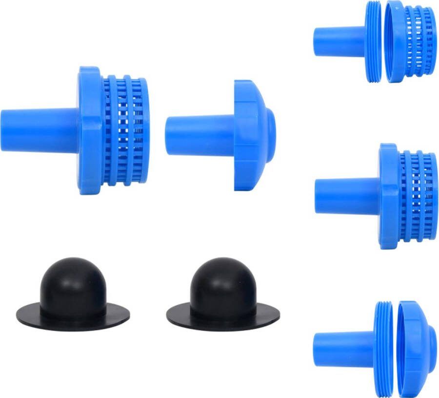VidaXL Bovengrondse Zeefset Inlaatzeef + Retourzeef 30 mm aansluiting Blauw Zwart PP en rubber Zwembadfilterpomp
