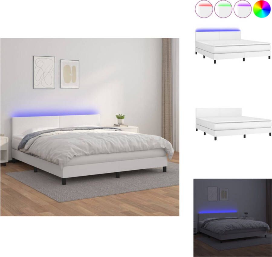 VidaXL Boxspring Bed Kunstleer 180x200 cm LED Bed