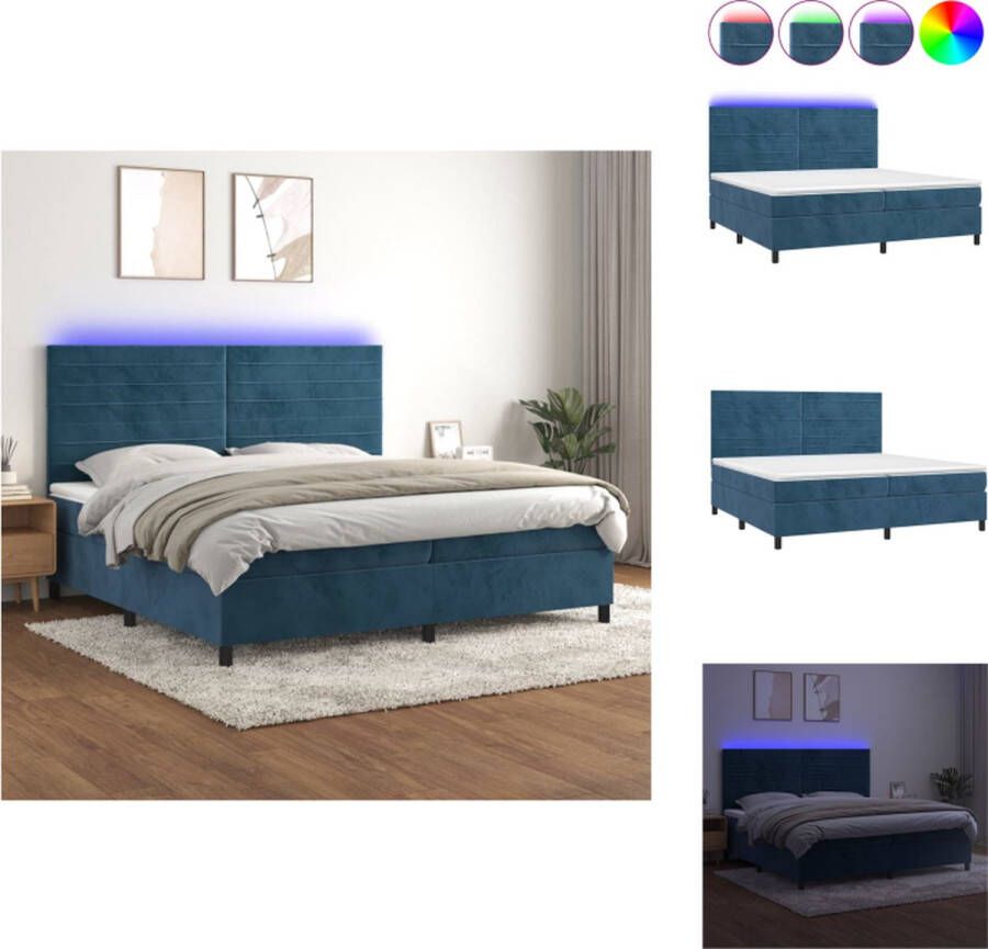 VidaXL Boxspring Fluweel 203x200x118 128cm LED Bed