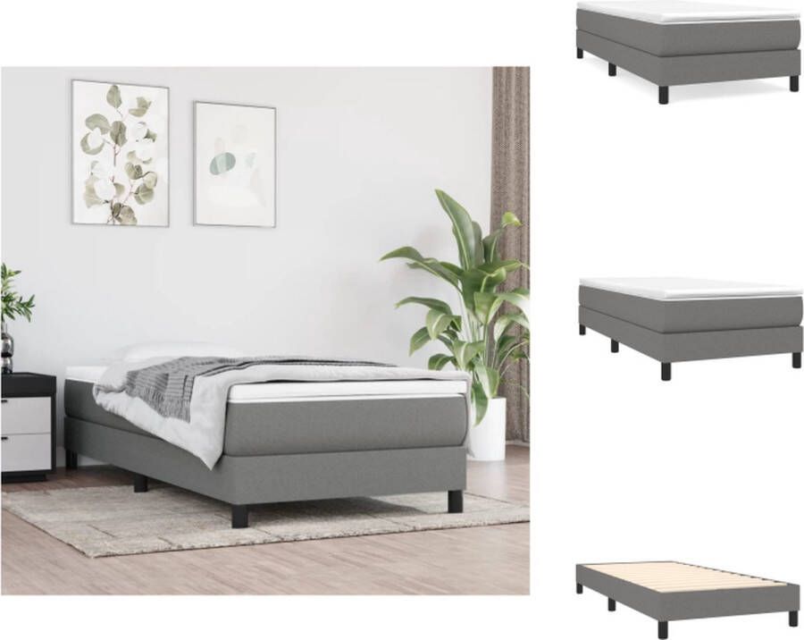 VidaXL Boxspring Frame welke het ook is Bedframe 193 x 90 x 25 cm Donkergrijs Bed