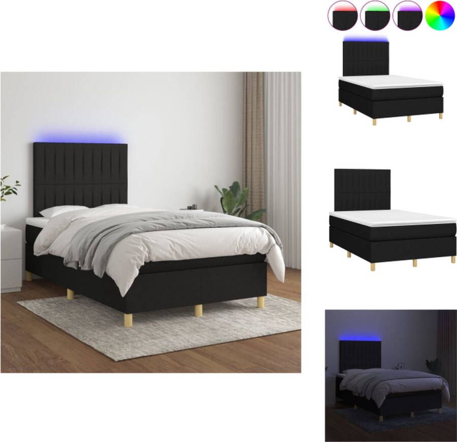 VidaXL Boxspring LED 120x200 Comfortabel duurzaam en kleurrijk Bed