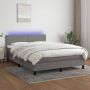 VidaXL -Boxspring-met-matras-en-LED-stof-donkergrijs-140x200-cm - Thumbnail 3