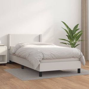 VidaXL Boxspring met matras kunstleer wit 80x200 cm
