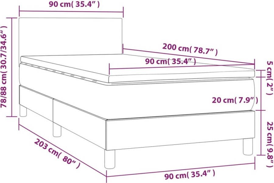 VidaXL -Boxspring-met-matras-kunstleer-wit-90x200-cm