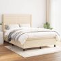 VidaXL -Boxspring-met-matras-stof-crèmekleurig-140x200-cm - Thumbnail 3