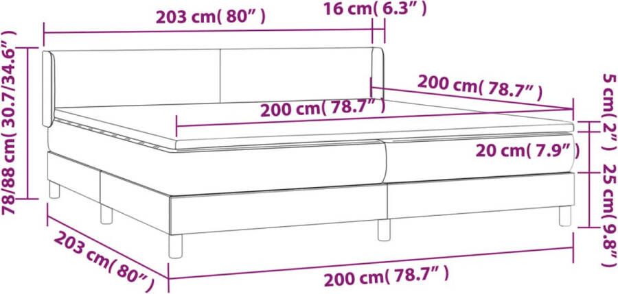 VidaXL -Boxspring-met-matras-stof-zwart-200x200-cm