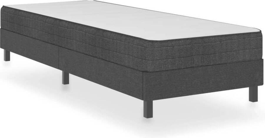 VidaXL -Boxspring-stof-donkergrijs-100x200-cm