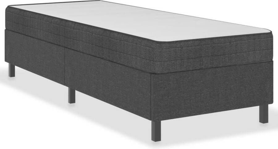 VidaXL -Boxspring-stof-donkergrijs-100x200-cm